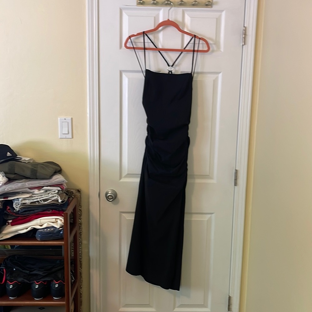 Zara draped midi dress with slit